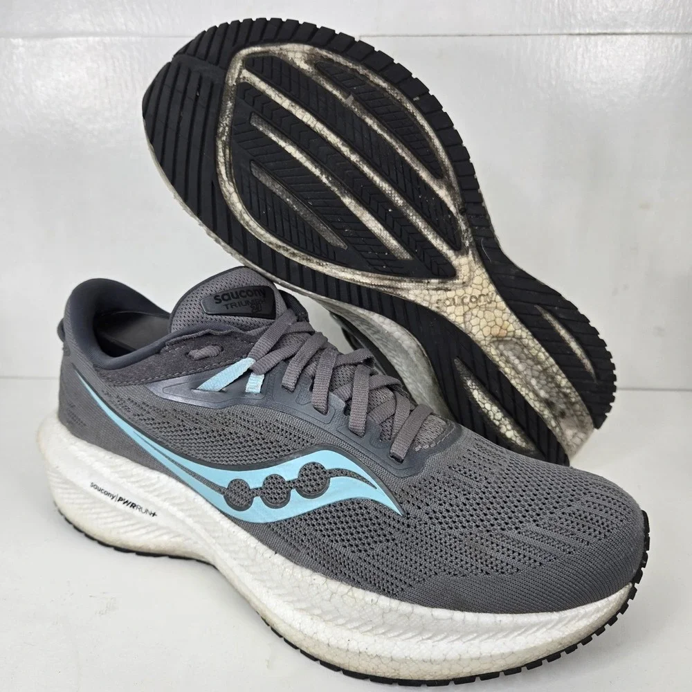 Saucony Triumph 21 Womens Size 9.5 Running Shoes Gray‎ Walking Sneaker S10881-11